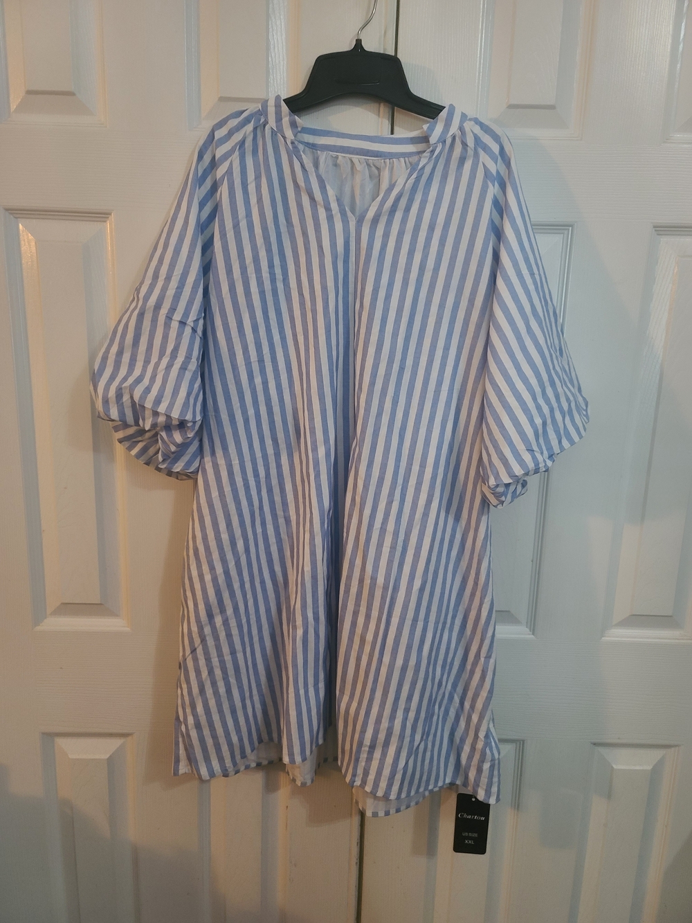 Chartou Blue and White Striped Top with Tag
